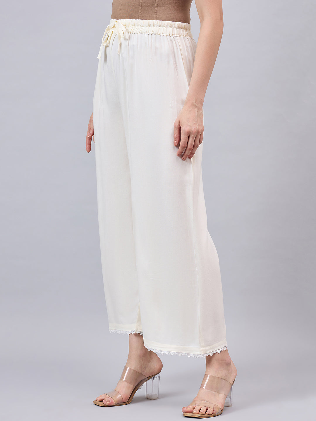 Off-White Lace Palazzos