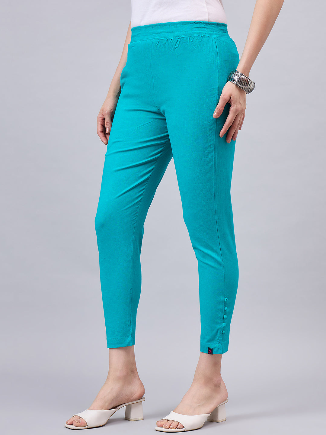 Baby Pink Regular Fit Potli Pants
