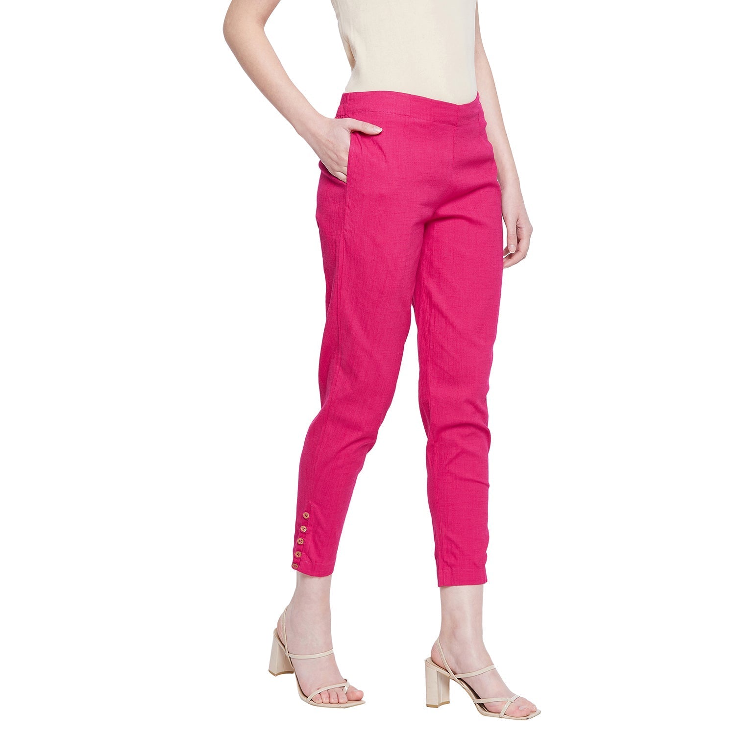 Buy Mast & Harbour Women Peach Coloured Regular Fit Solid Joggers - Trousers  for Women 11144248 | Myntra
