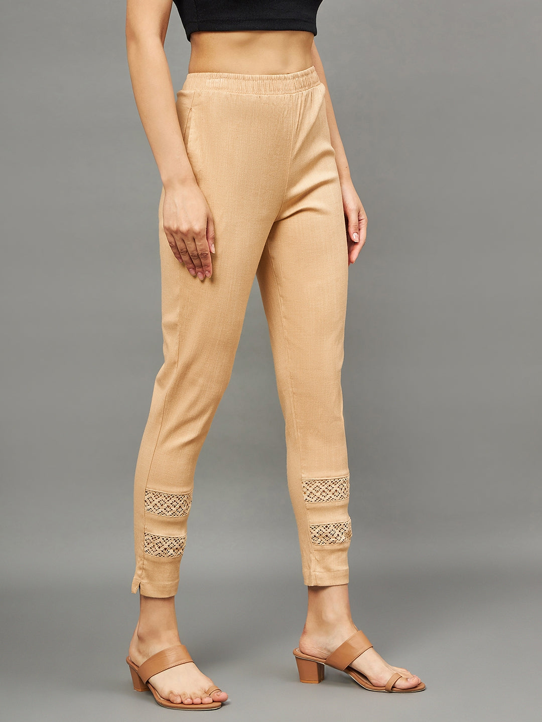 Beige Double Lace Pants