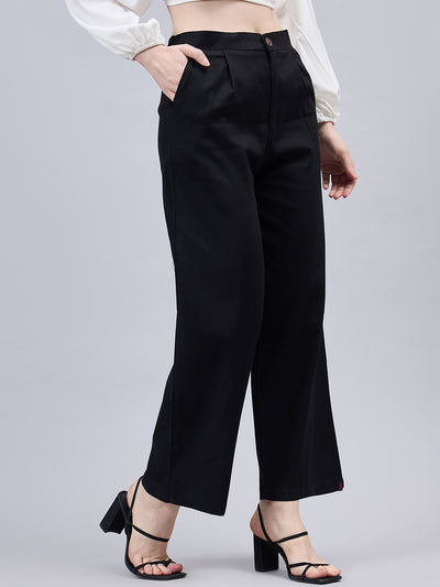 Black Bell Bottom Pants M Black