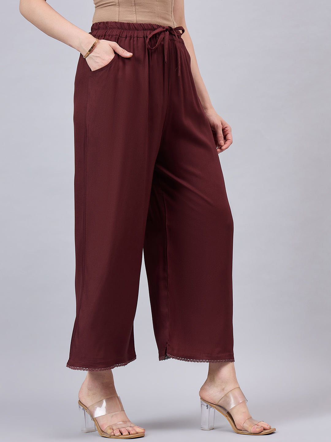 Brown Lace Palazzos