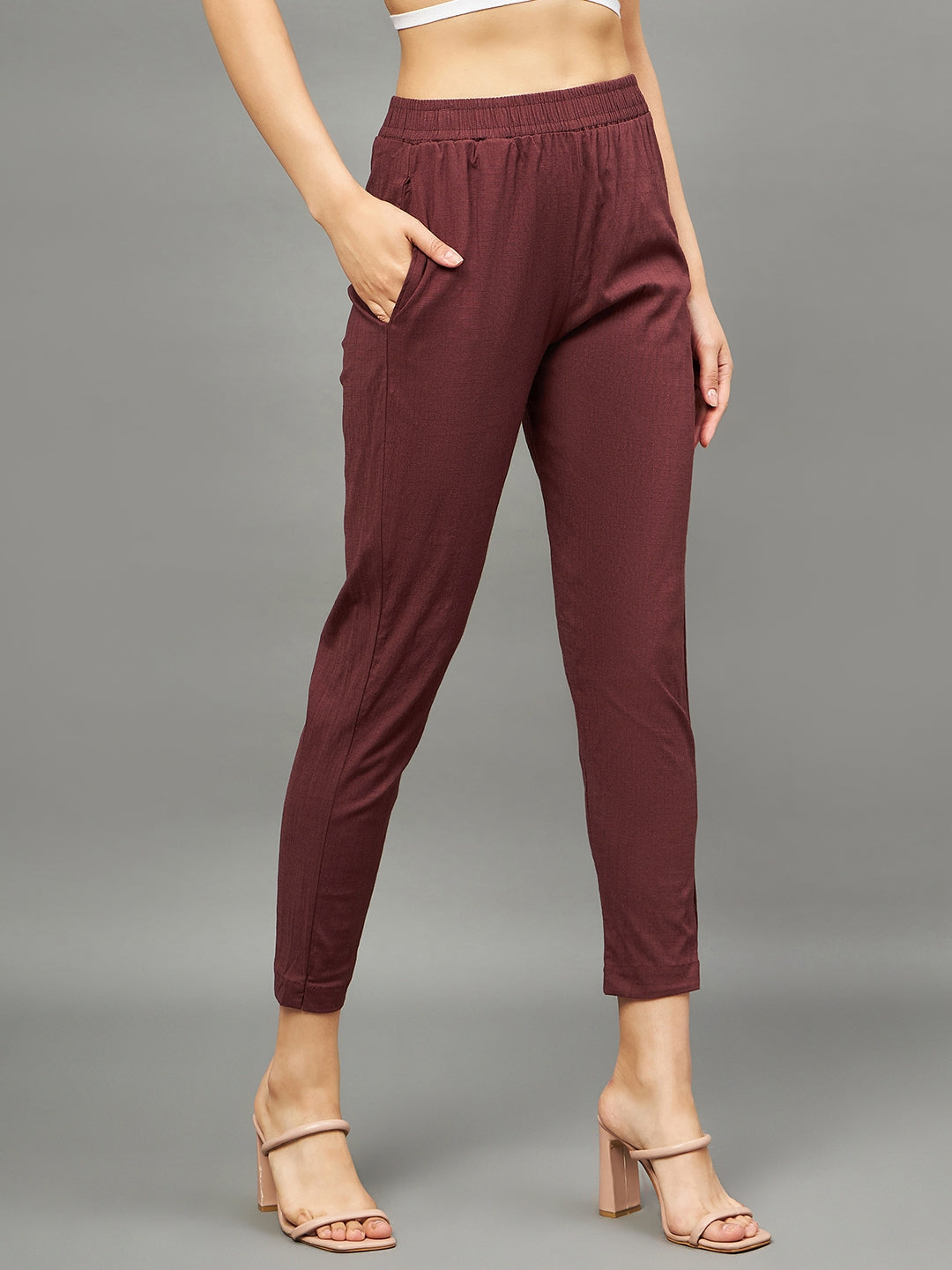 Brown Colour Straight Pant 2XL