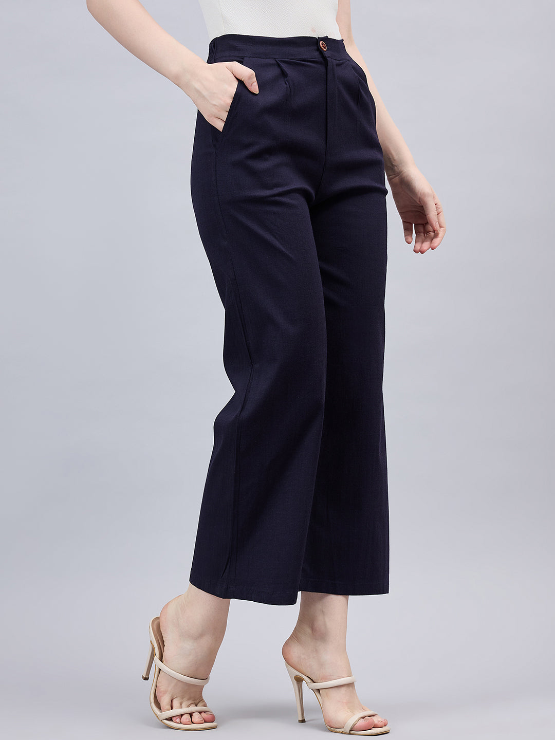 Navy Blue Bell Bottom Pants