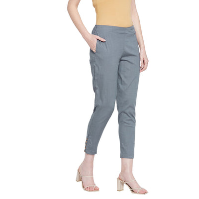 Navy Blue Button Pant