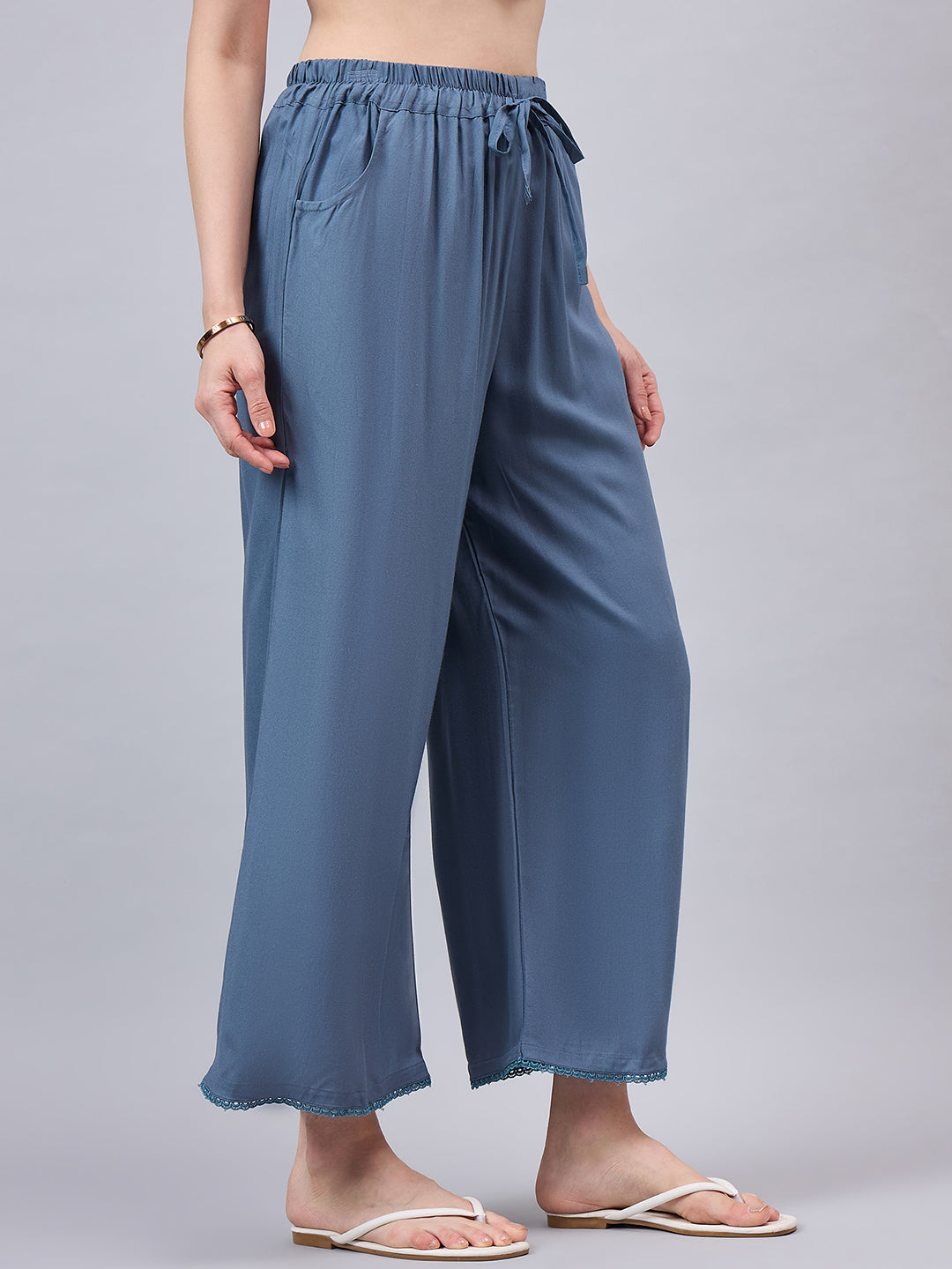 Light Grey Lace Palazzos