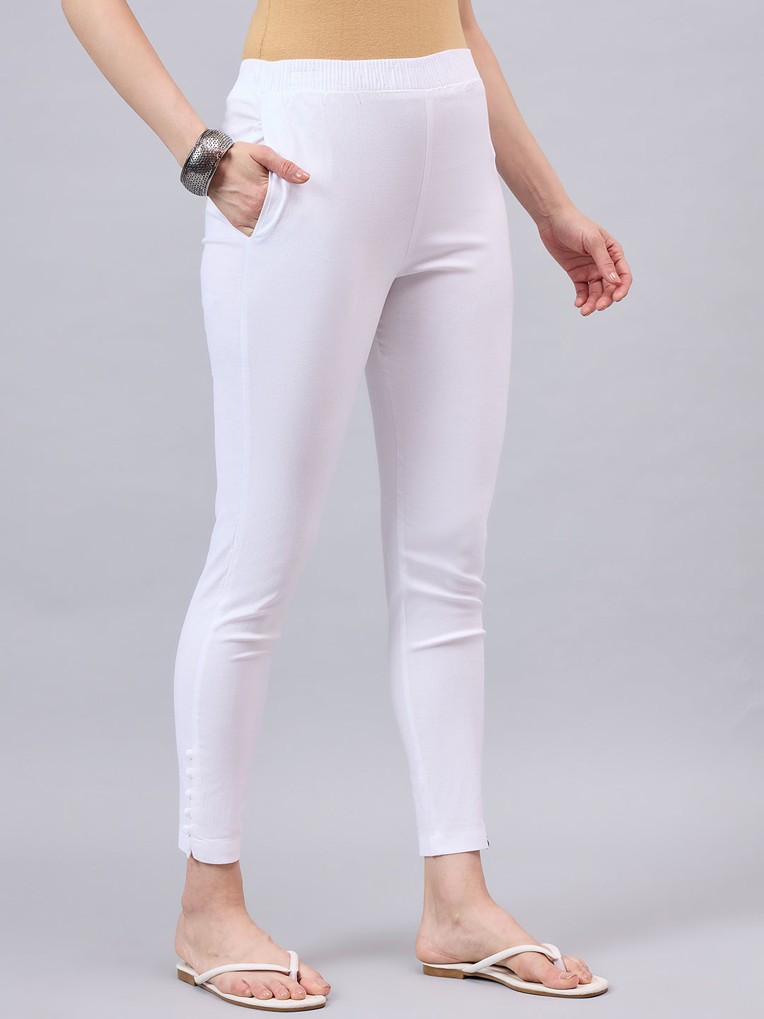 Baby Pink Regular Fit Potli Pants