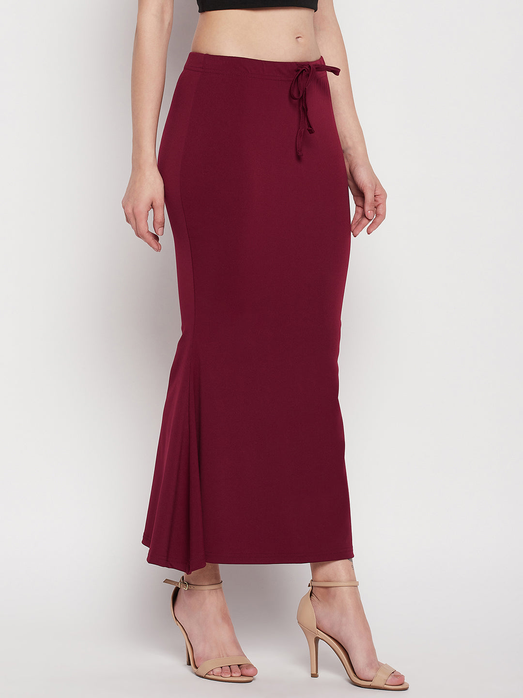 Poly Cotton Lycra Petticoat Saree Shapewear Inskirt - Maroon – The Pajama  Factory