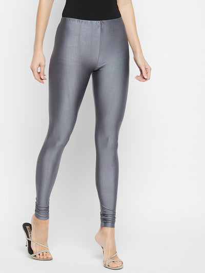 Cream Metallic Leggings - Chudi Length