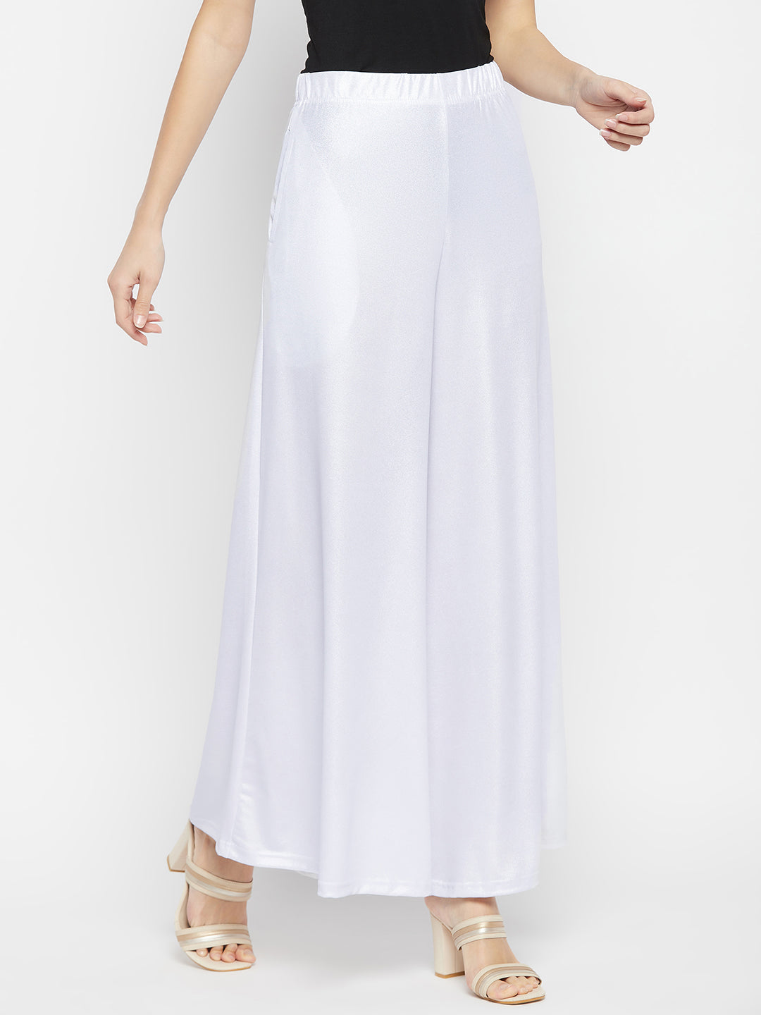 Silver Shimmer Palazzo Free Size