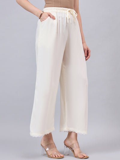 Off-White Lace Palazzos