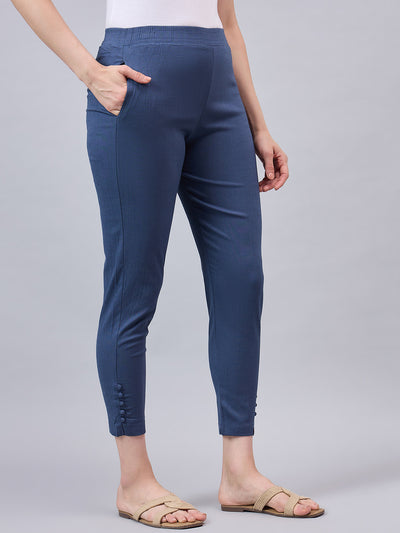 Grey Regular Fit Potli Pants