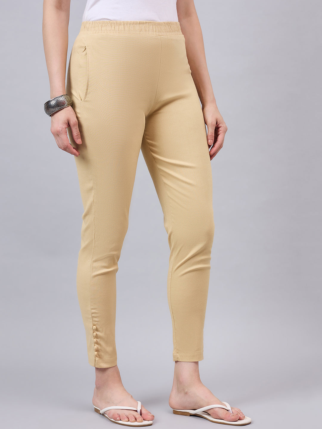 Baby Pink Regular Fit Potli Pants