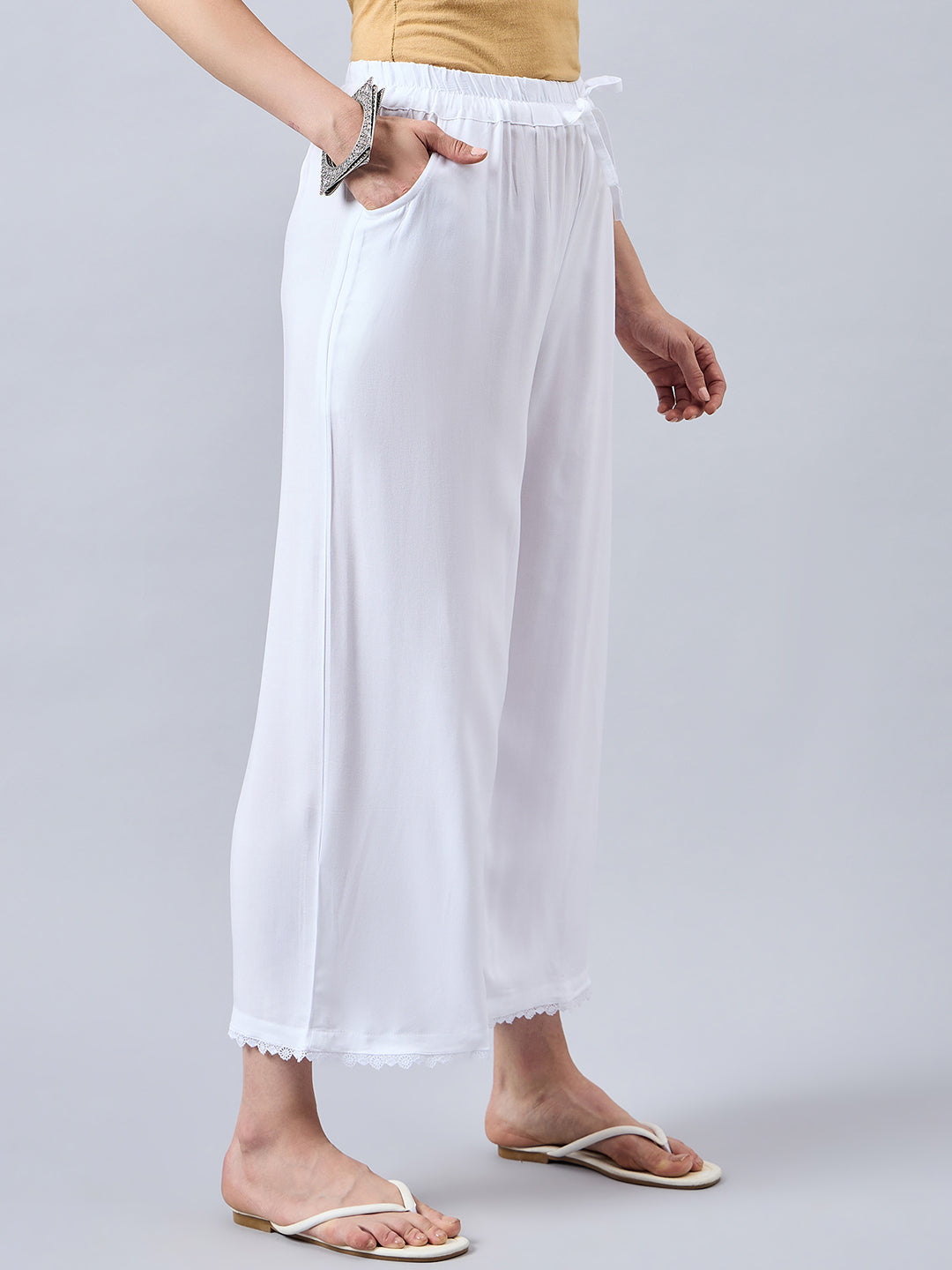 White Lace Palazzos
