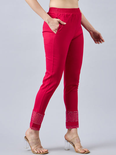 Pink Sequin Lace Pants L Rani pink