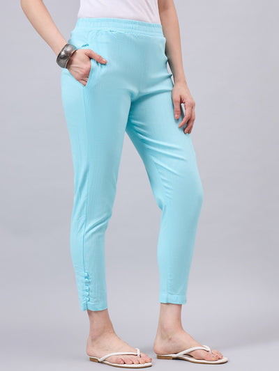 Baby Pink Regular Fit Potli Pants