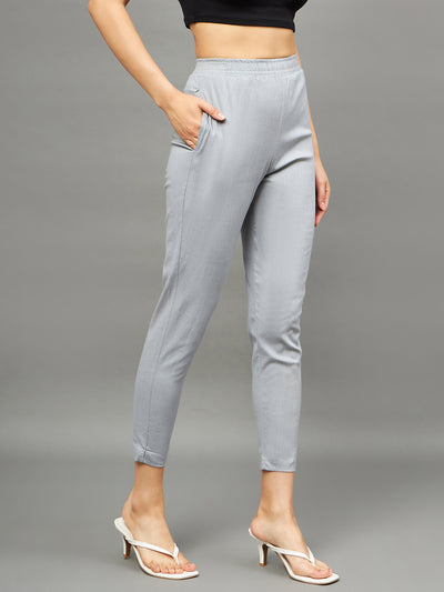 Grey Colour Straight Pant 2XL