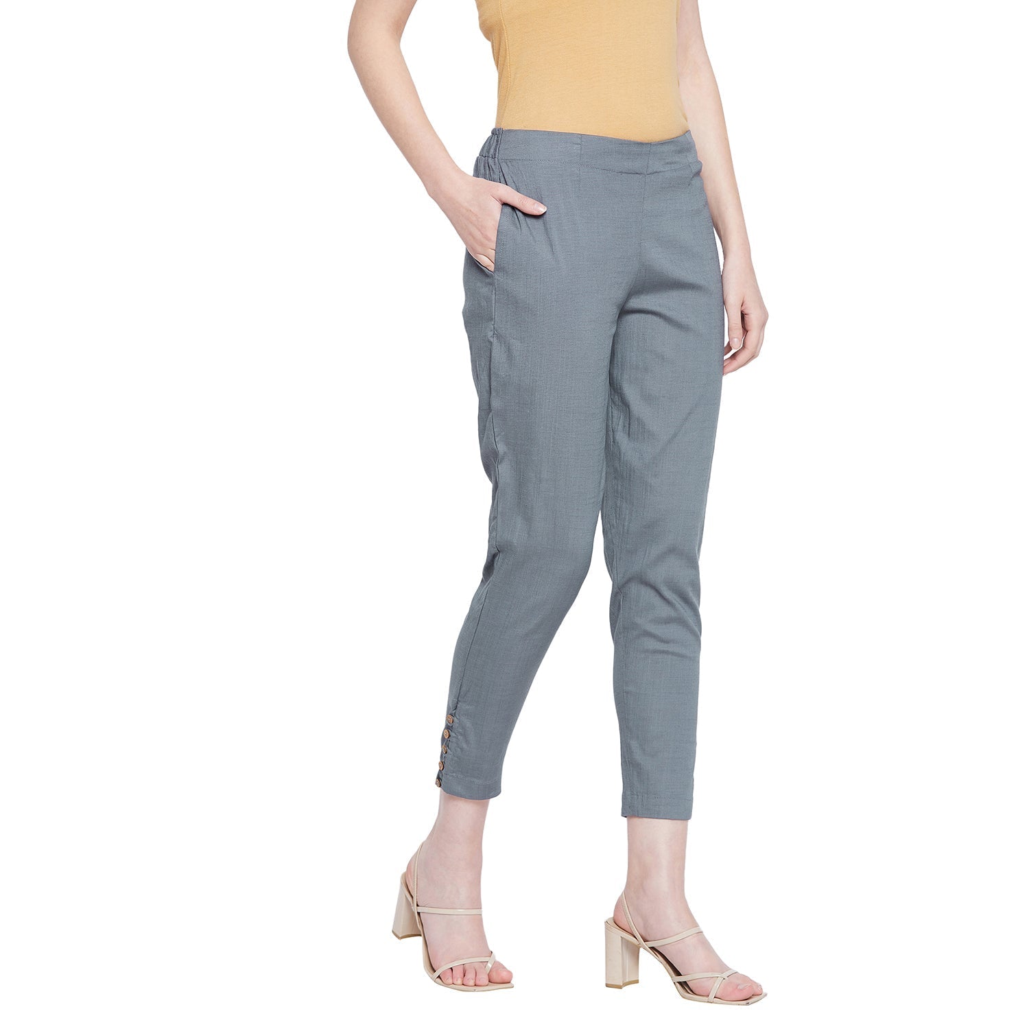 Maroon Button Pant
