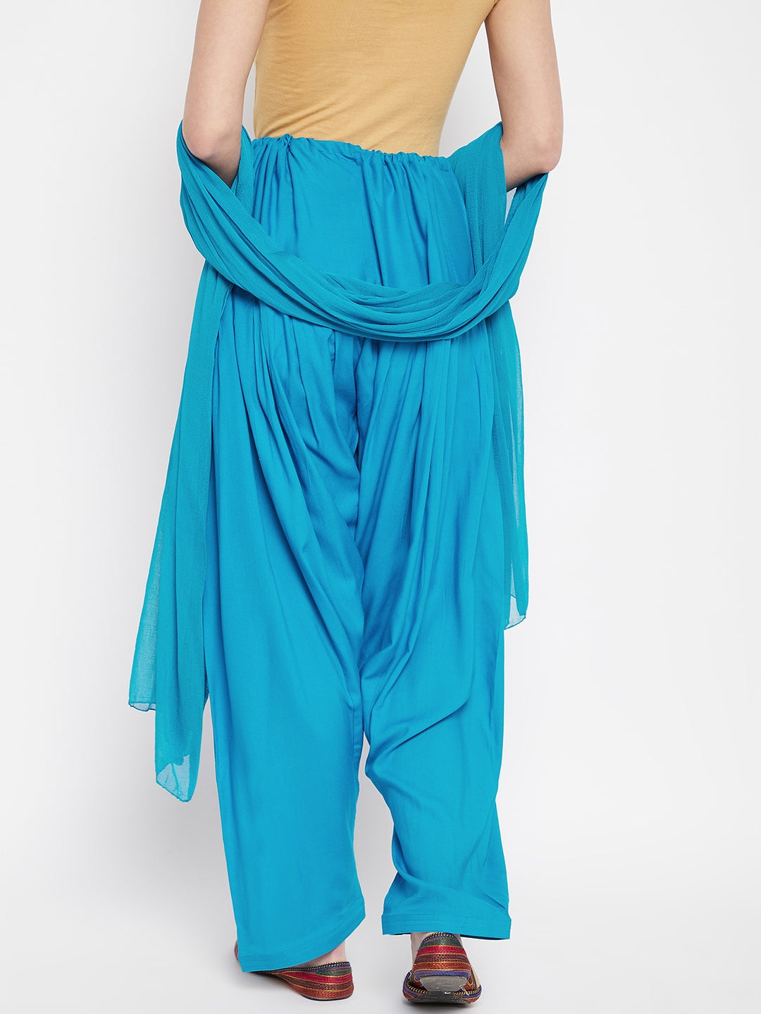 Sky Blue Rayon Plain Patiala(No Duppatta)