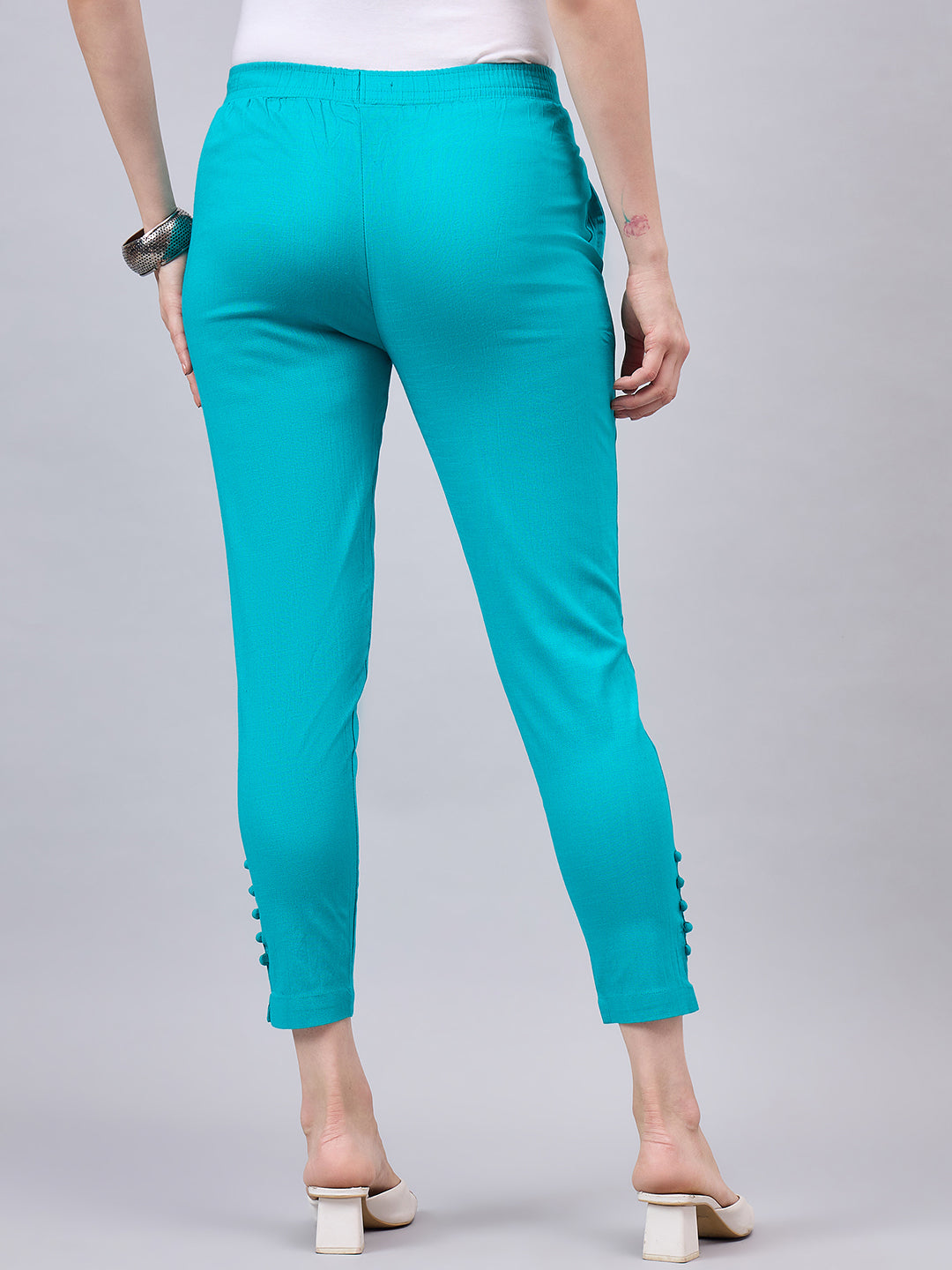 Baby Pink Regular Fit Potli Pants