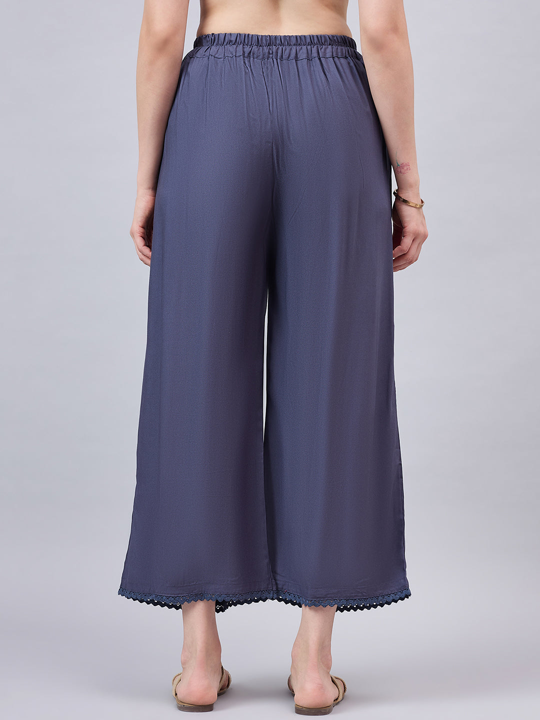 Dark Grey Lace Palazzos