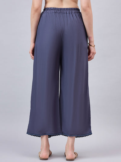 Dark Grey Lace Palazzos