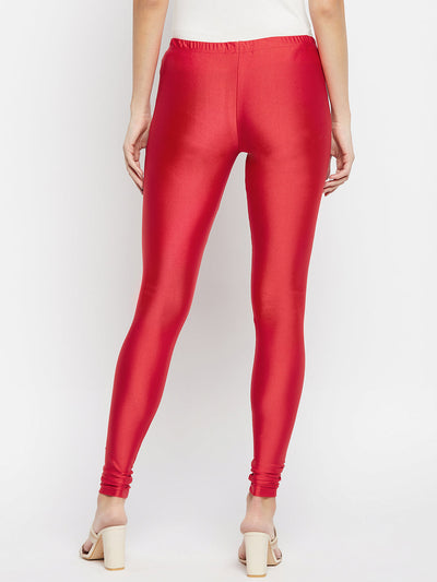 Cream Metallic Leggings - Ankle Length