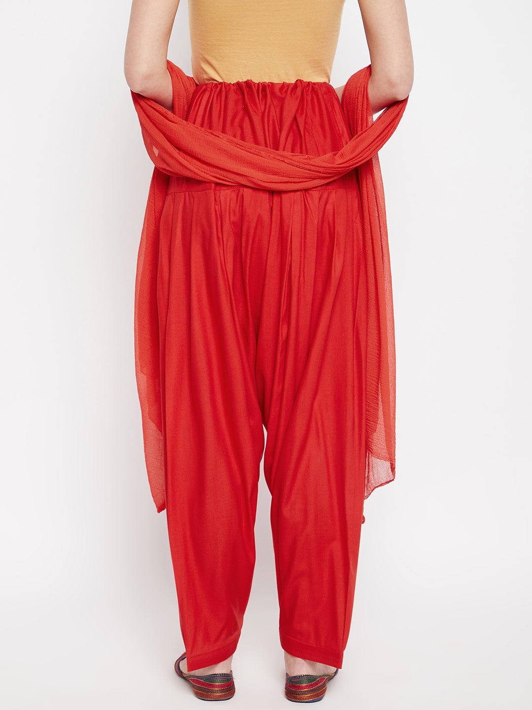 Red Rayon Plain Patiala(No Duppatta)