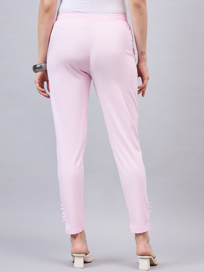 Baby Pink Regular Fit Potli Pants