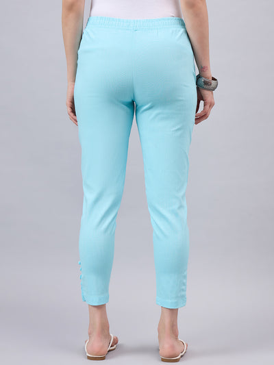 Sky Blue Regular Fit Potli Pants