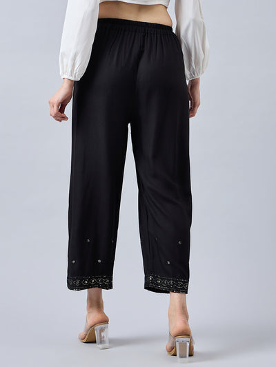 Black Embellished Palazzo