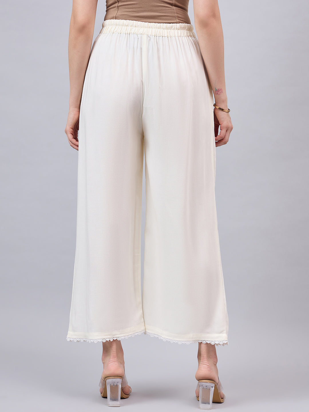 Off-White Lace Palazzos