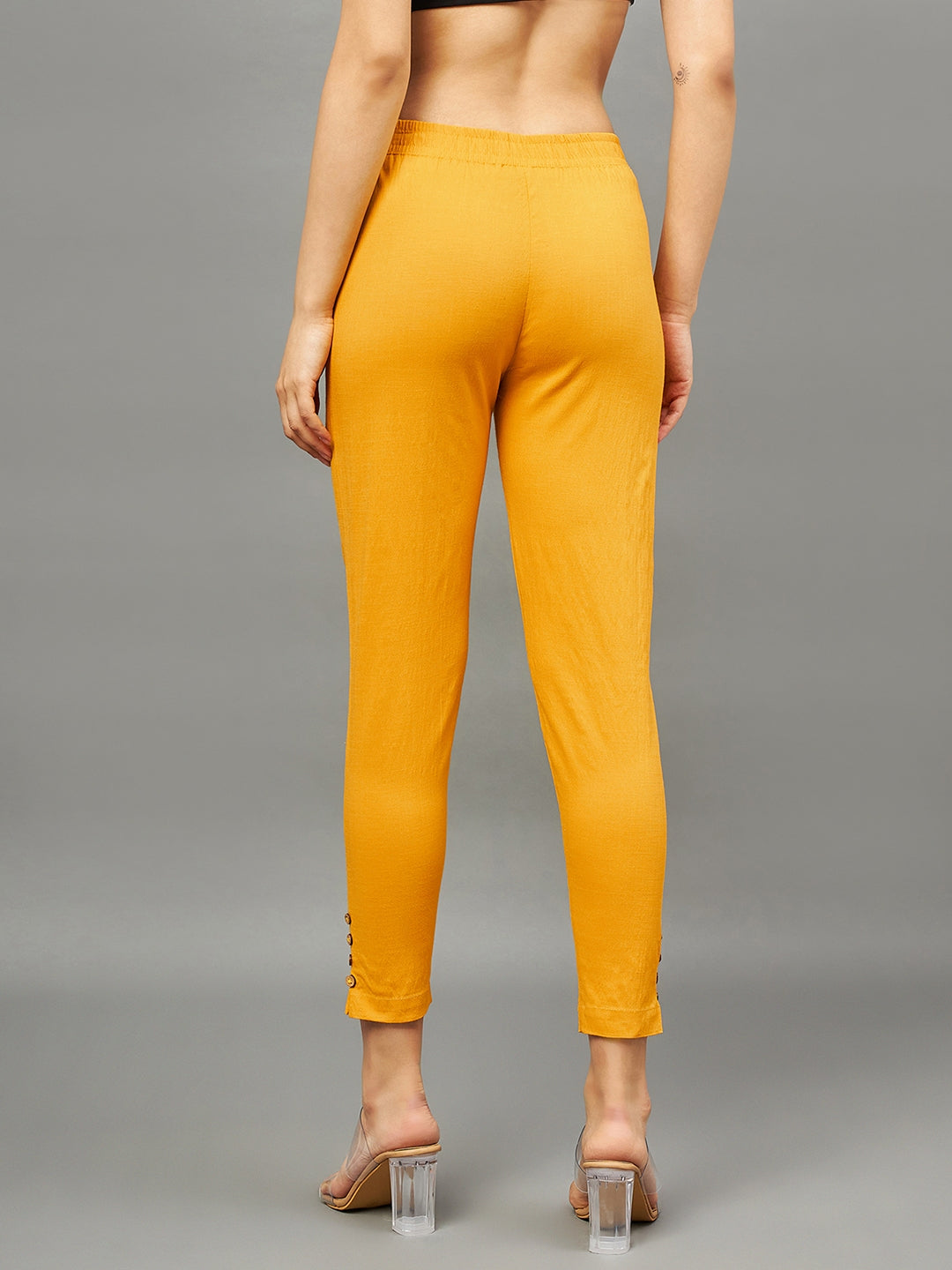 Women Regular Fit Lycra Kurti Pant - Yellow – The Pajama Factory