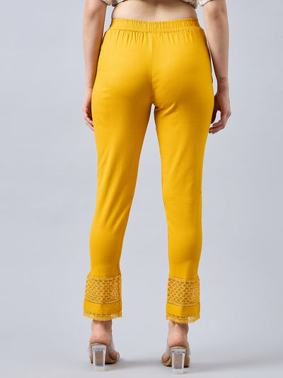Mustard Sequin Lace Pants