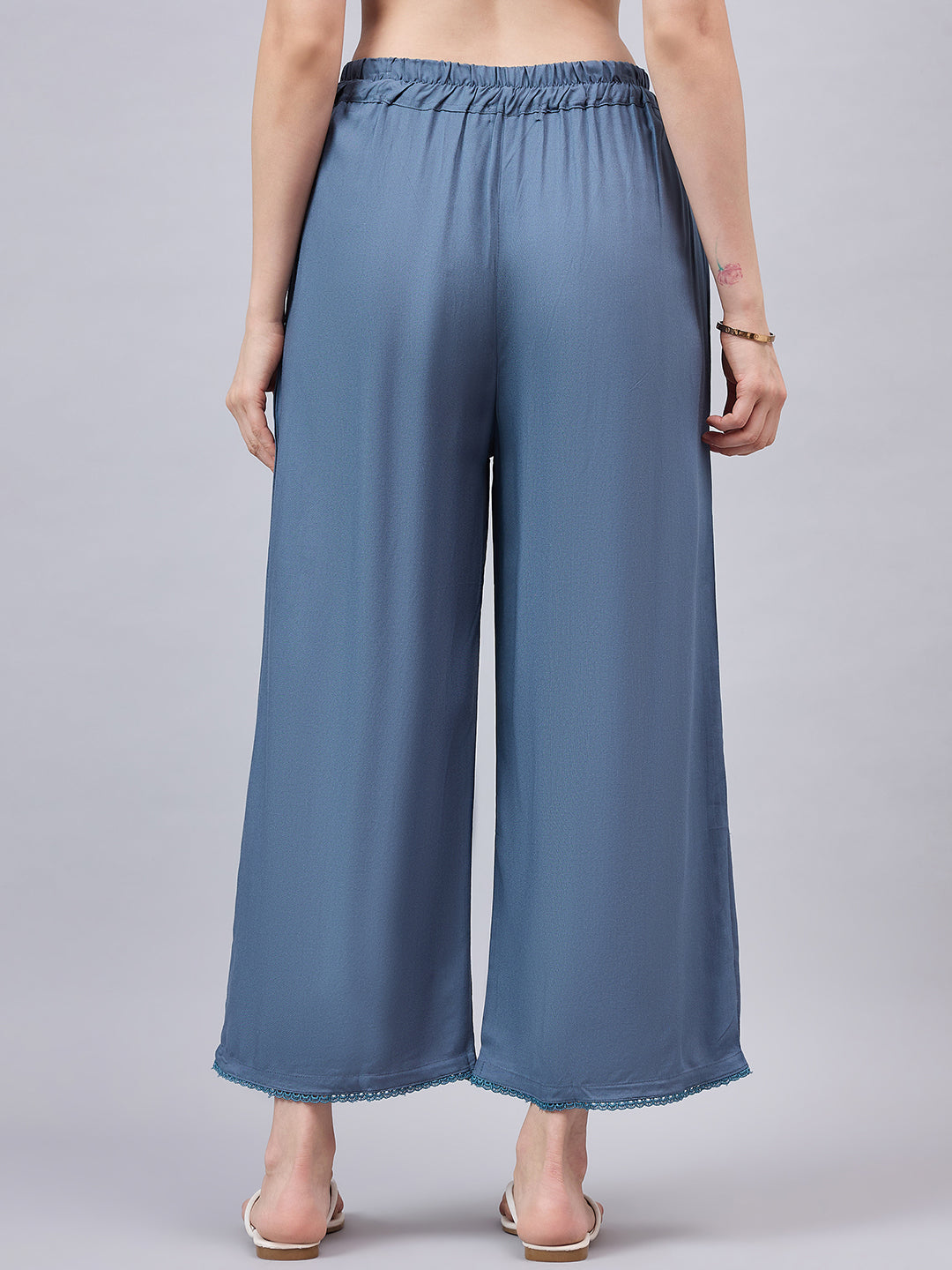 Light Grey Lace Palazzos