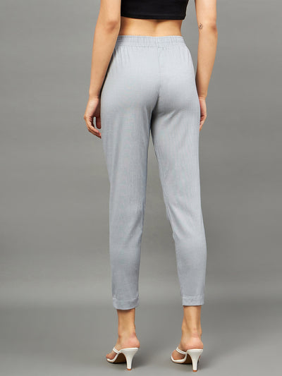 Grey Colour Straight Pant