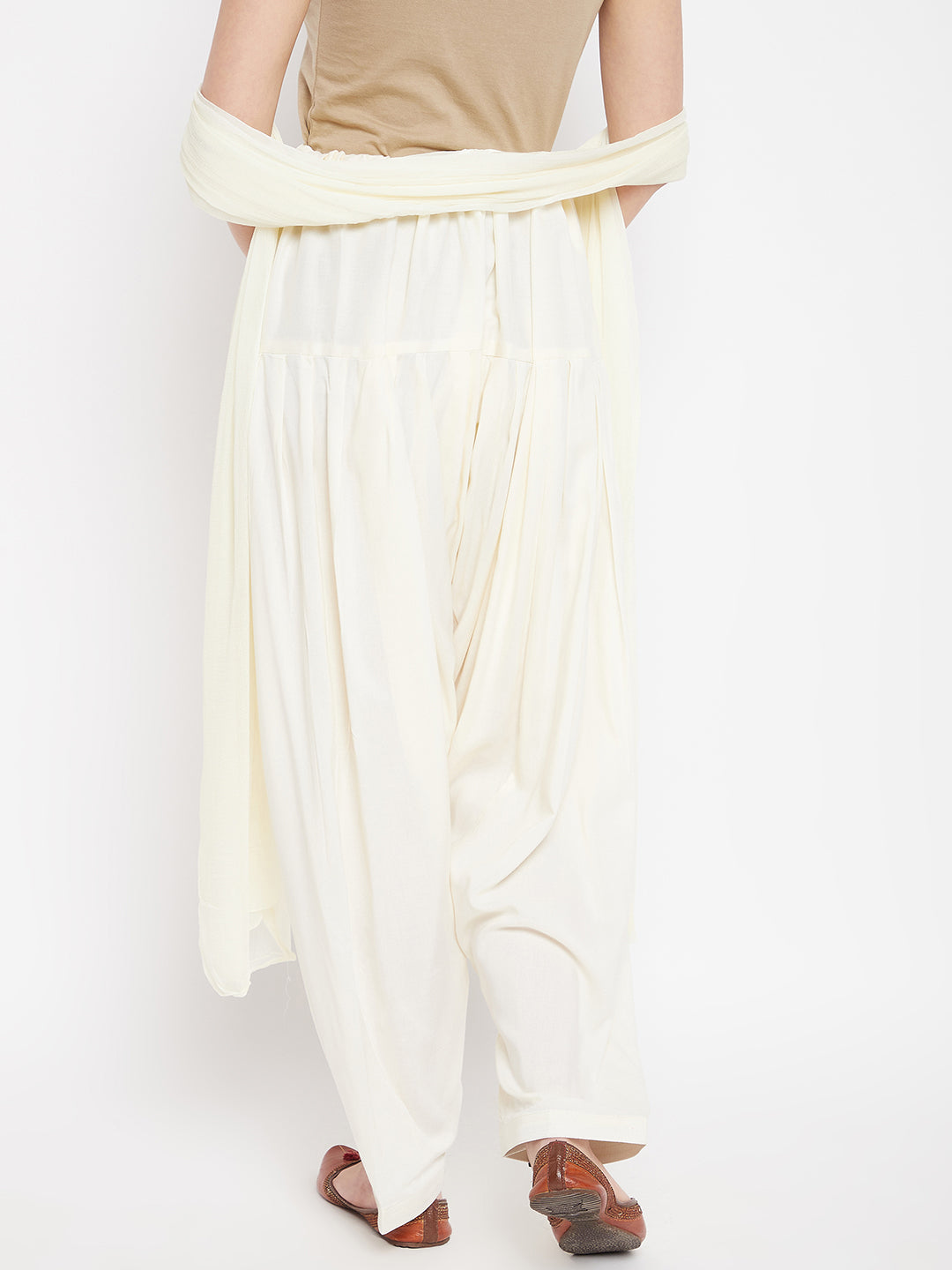 Off White Rayon Plain Patiala (No Duppatta)
