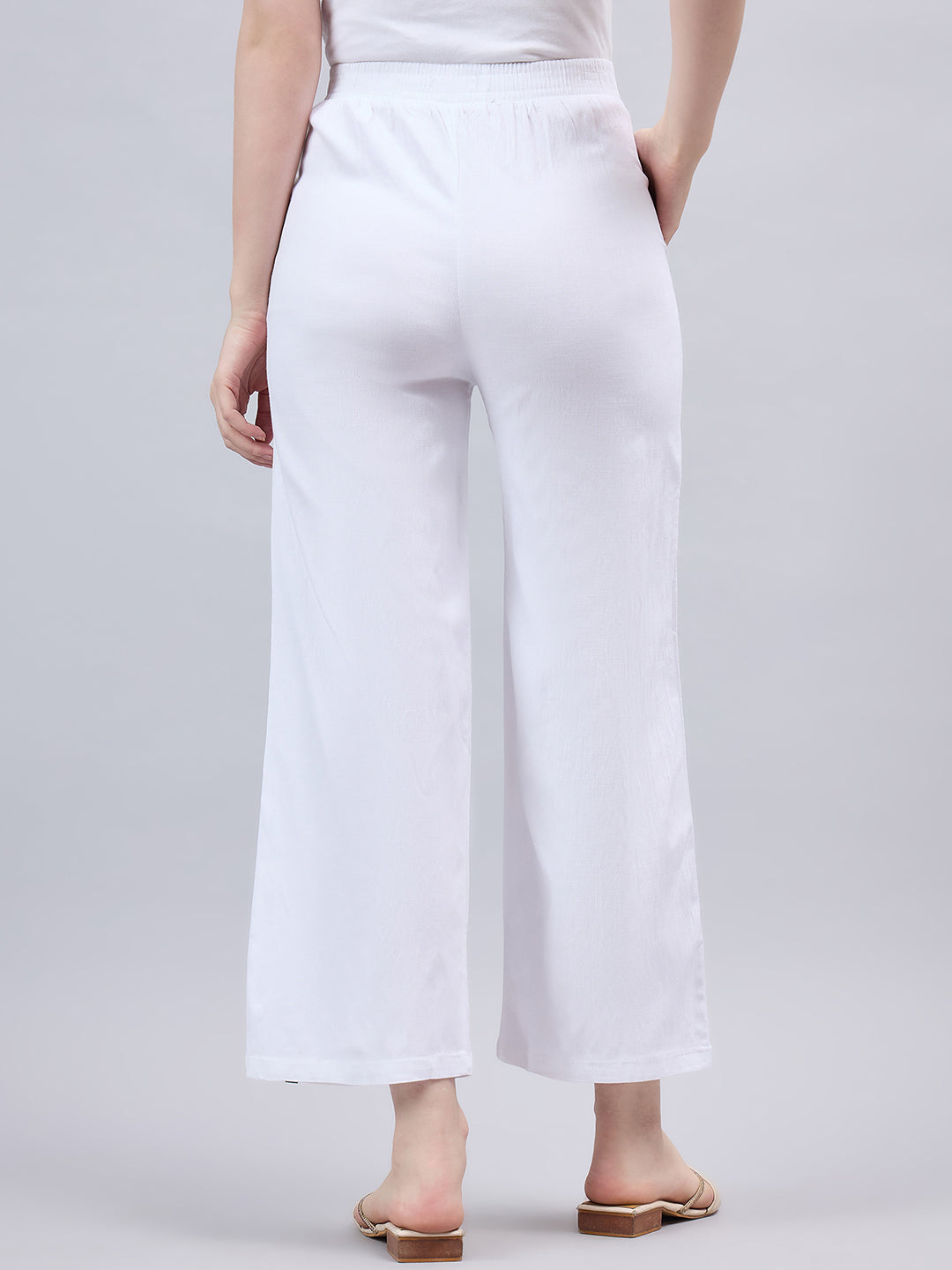 White Bell Bottom Pants