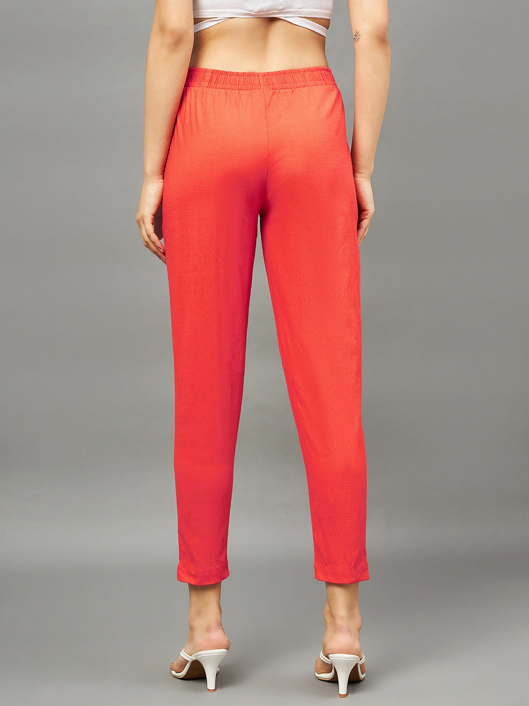 Peach Colour Straight Pant