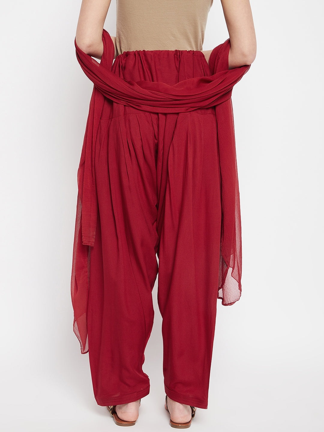 Maroon Rayon Plain Patiala(No Duppatta)