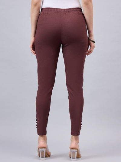 Brown Regular Fit Potli Pants