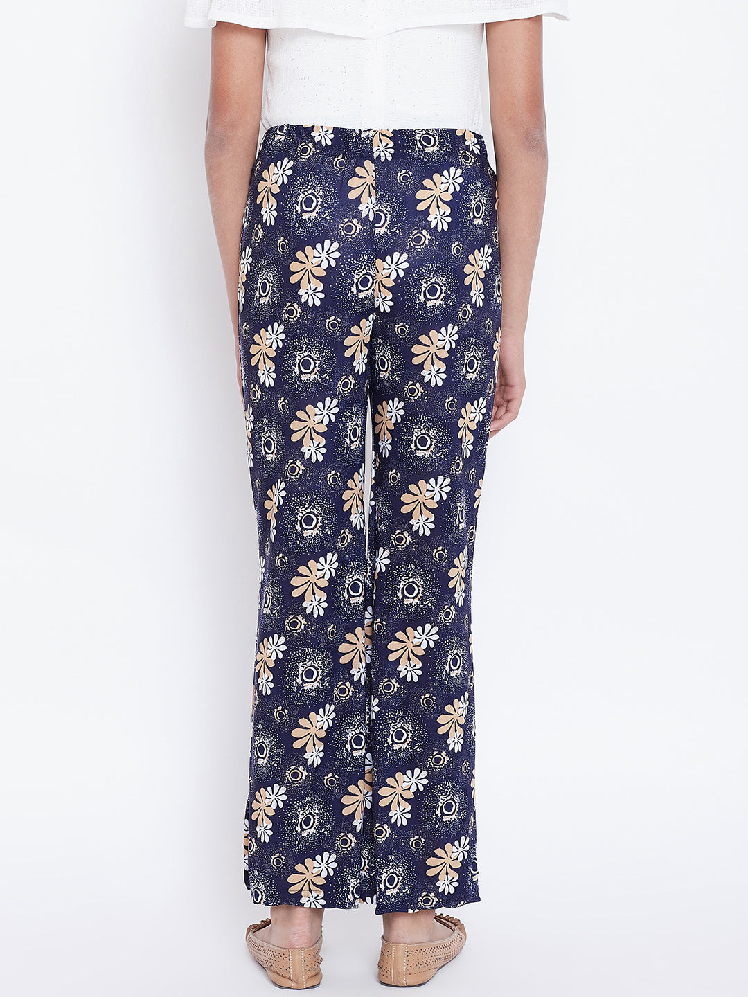 Blue Floral Printed Palazzo