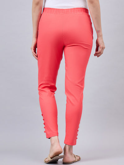 Peach Regular Fit Potli Pants