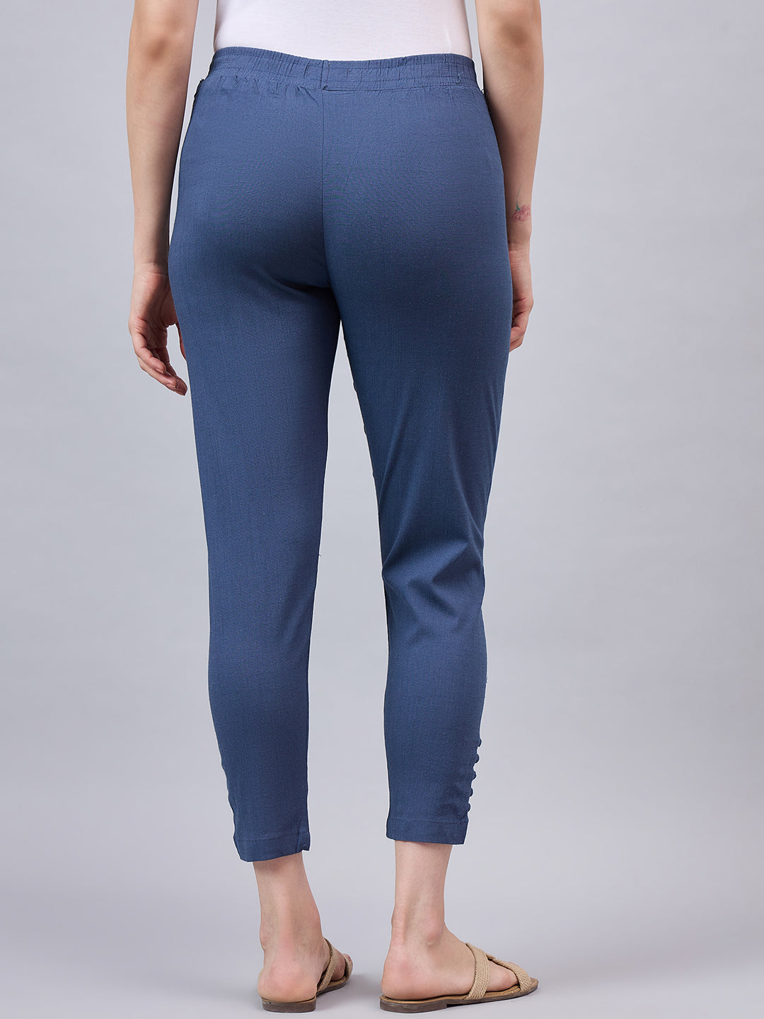 Grey Regular Fit Potli Pants