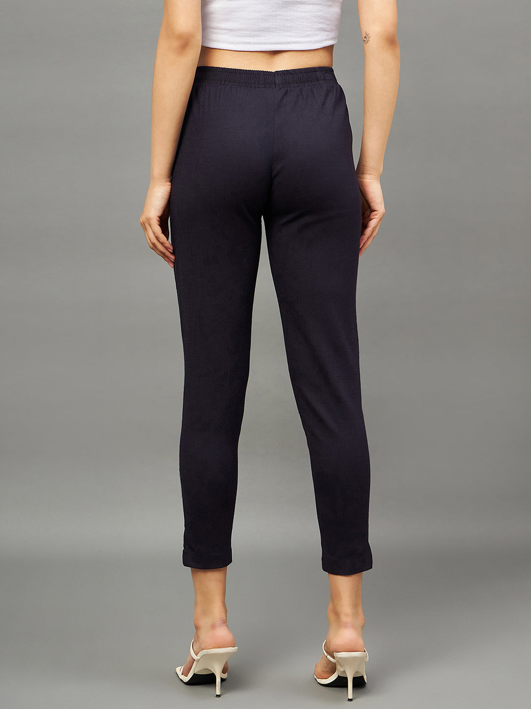 Navy Blue Colour Straight Pant