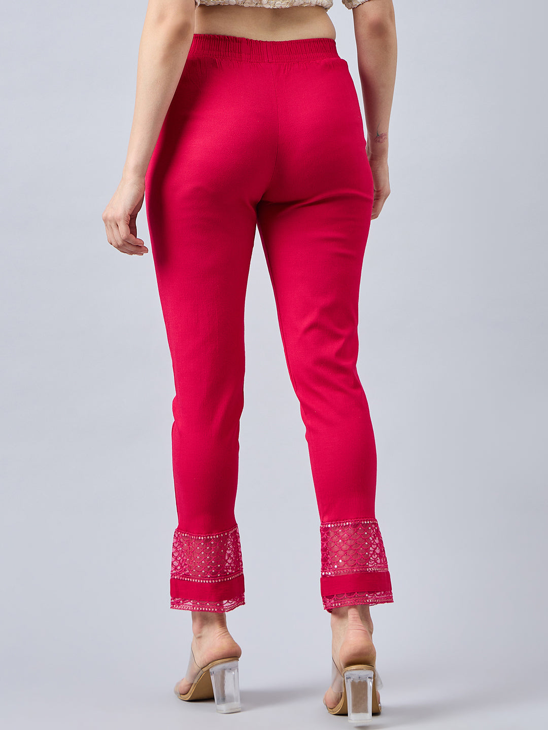 Pink Sequin Lace Pants