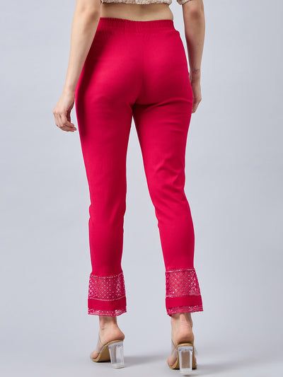 Pink Sequin Lace Pants