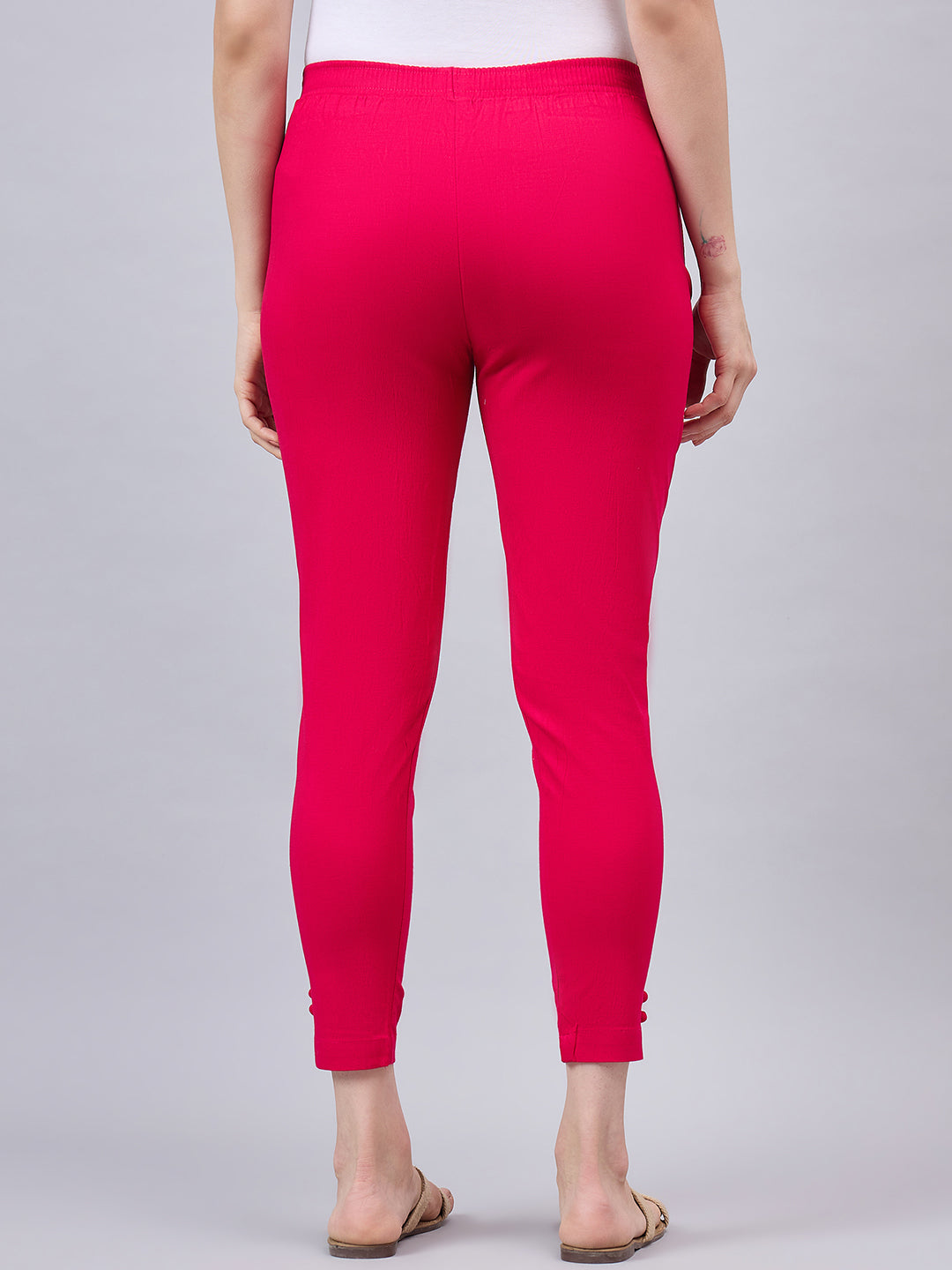 Pink Regular Fit Potli Pants