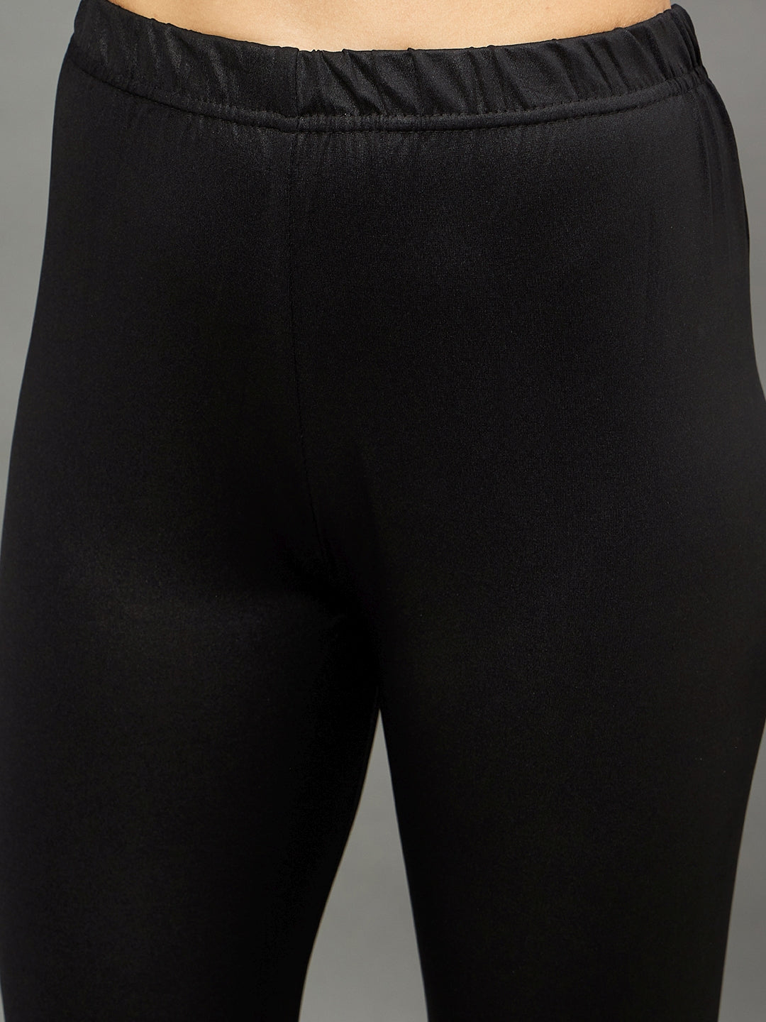 Black Shimmer Leggings - Ankle Length