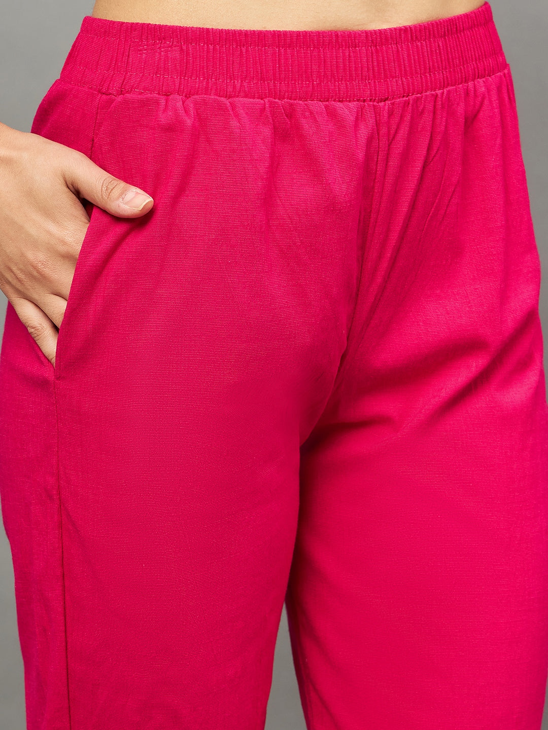 Pink Colour Straight Pant